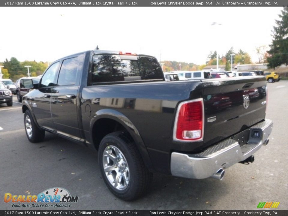 2017 Ram 1500 Laramie Crew Cab 4x4 Brilliant Black Crystal Pearl / Black Photo #6