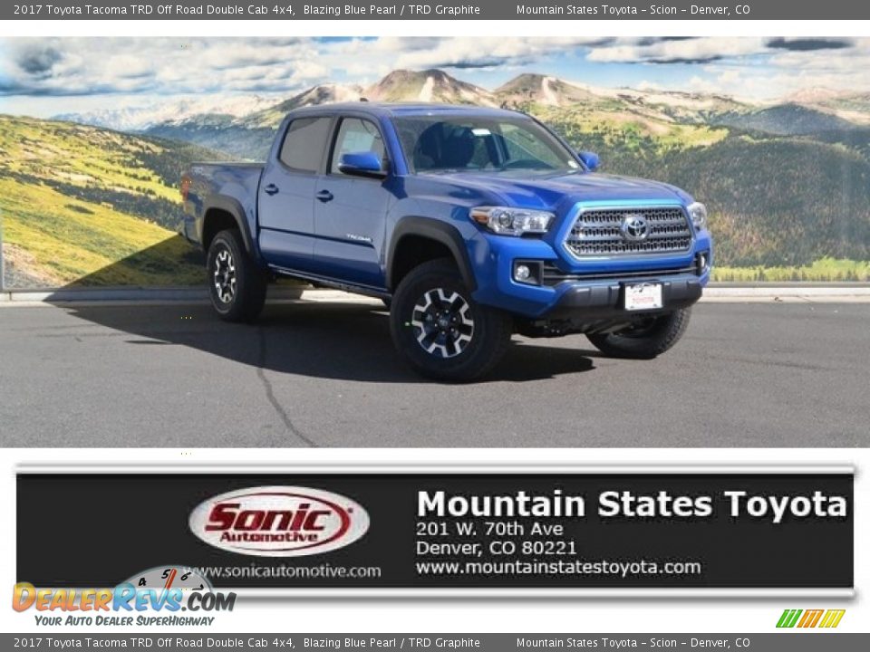 2017 Toyota Tacoma TRD Off Road Double Cab 4x4 Blazing Blue Pearl / TRD Graphite Photo #1