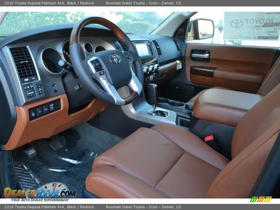2016 Toyota Sequoia Platinum 4x4 Black / Redrock Photo #5