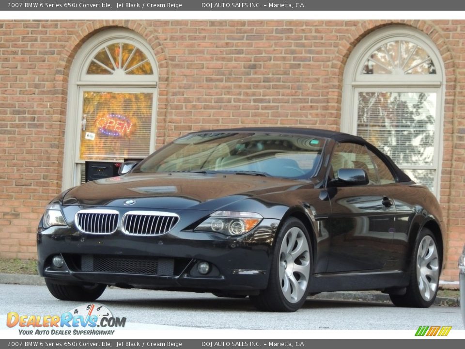 2007 BMW 6 Series 650i Convertible Jet Black / Cream Beige Photo #6