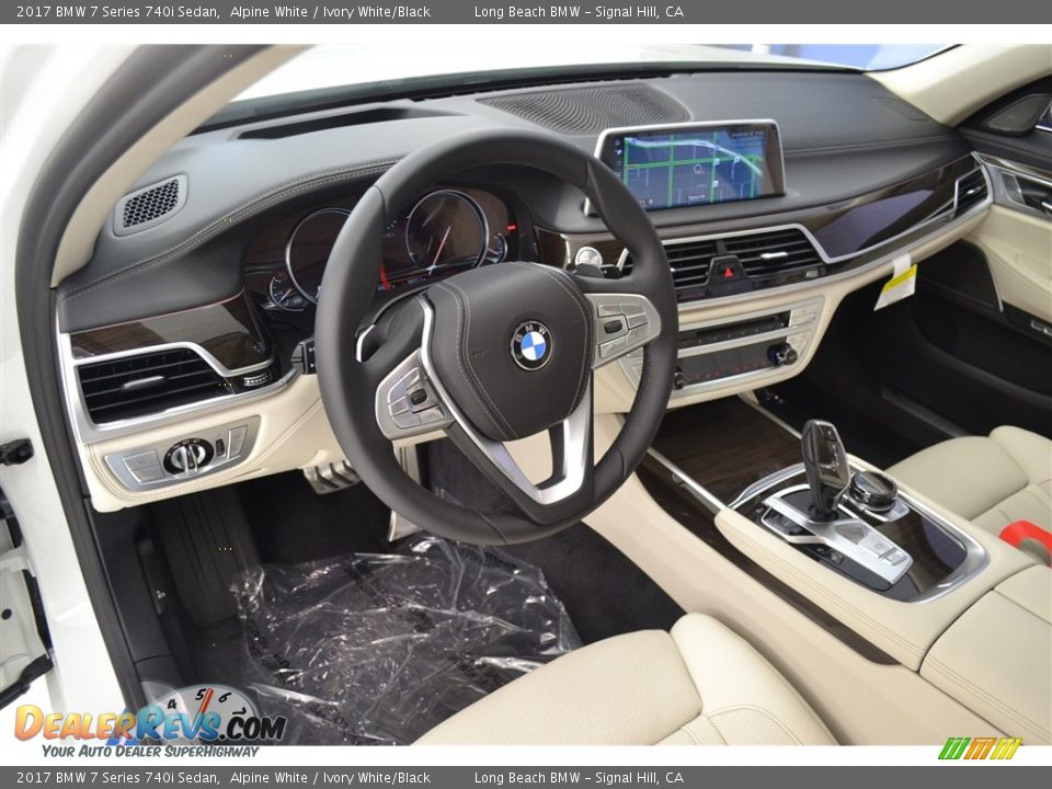 2017 BMW 7 Series 740i Sedan Alpine White / Ivory White/Black Photo #7