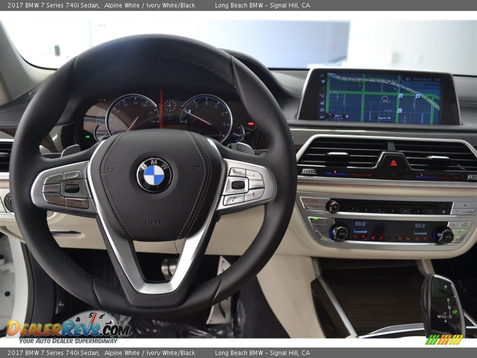 2017 BMW 7 Series 740i Sedan Alpine White / Ivory White/Black Photo #14
