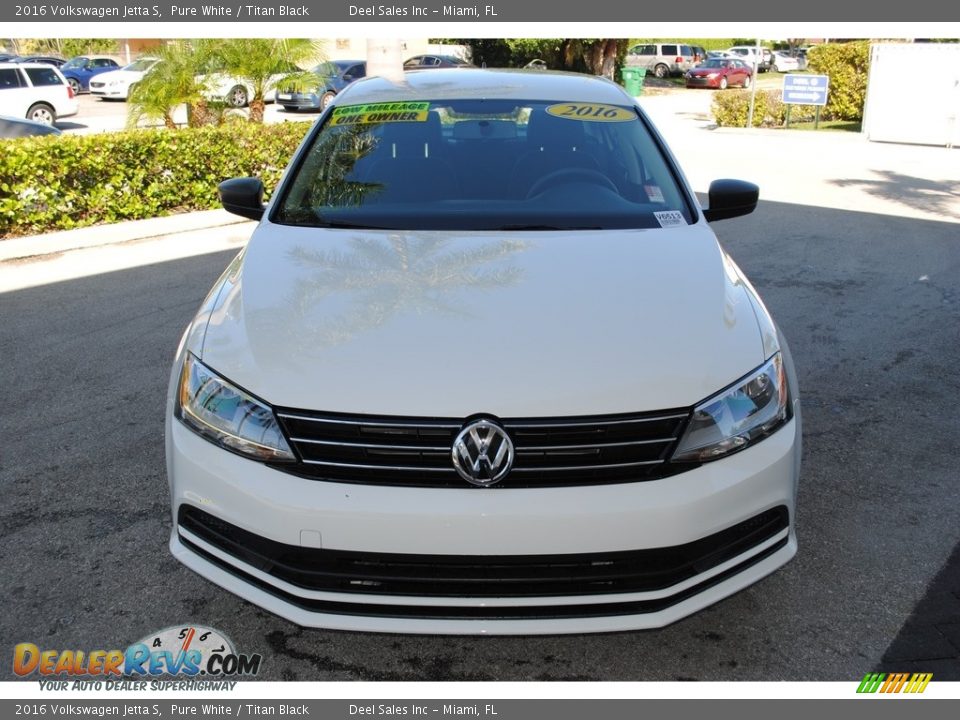 2016 Volkswagen Jetta S Pure White / Titan Black Photo #3