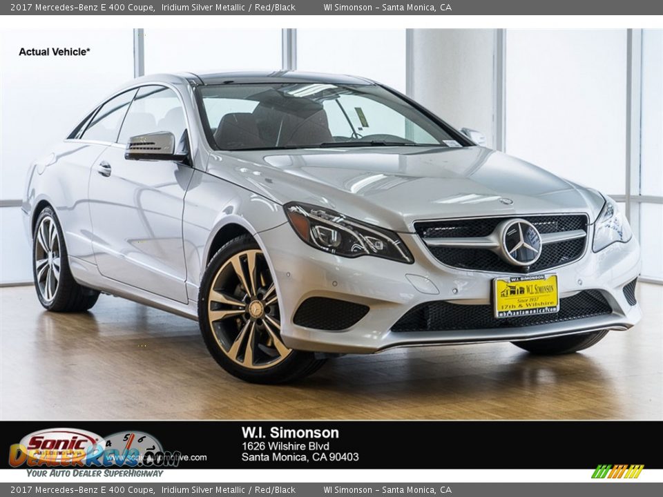 2017 Mercedes-Benz E 400 Coupe Iridium Silver Metallic / Red/Black Photo #1