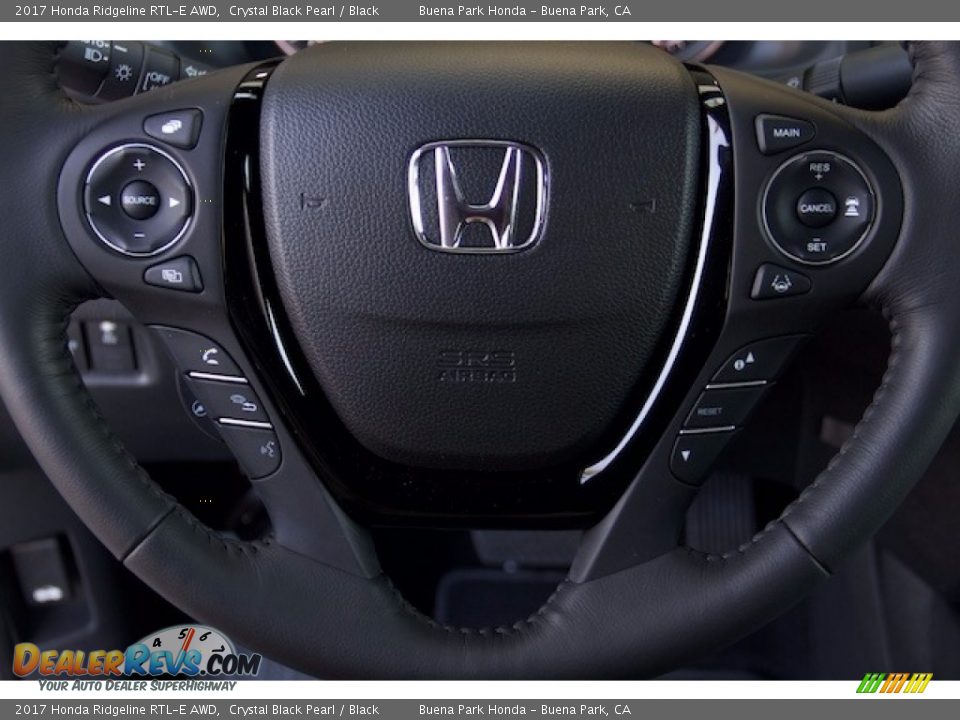 2017 Honda Ridgeline RTL-E AWD Crystal Black Pearl / Black Photo #9