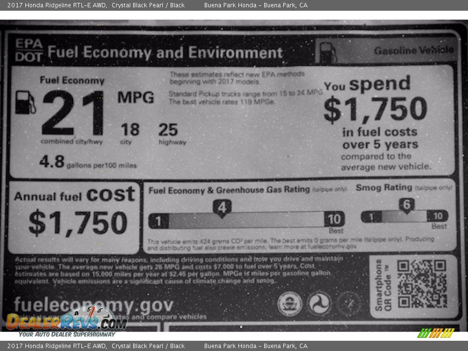 2017 Honda Ridgeline RTL-E AWD Crystal Black Pearl / Black Photo #18