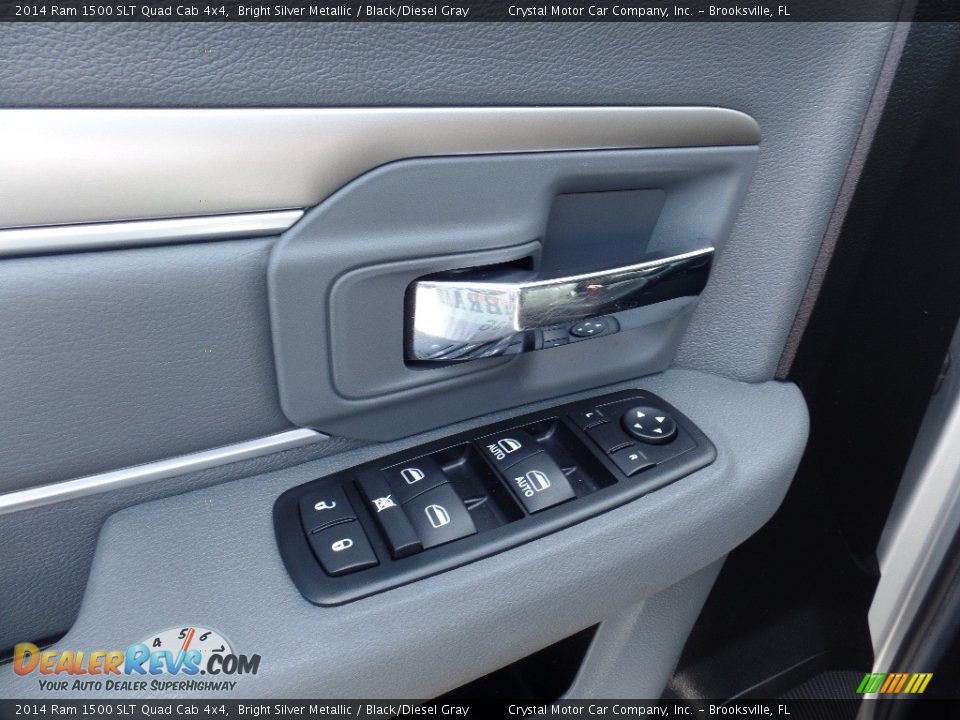 2014 Ram 1500 SLT Quad Cab 4x4 Bright Silver Metallic / Black/Diesel Gray Photo #17
