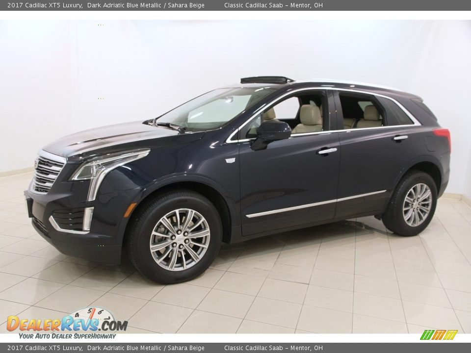 2017 Cadillac XT5 Luxury Dark Adriatic Blue Metallic / Sahara Beige Photo #3