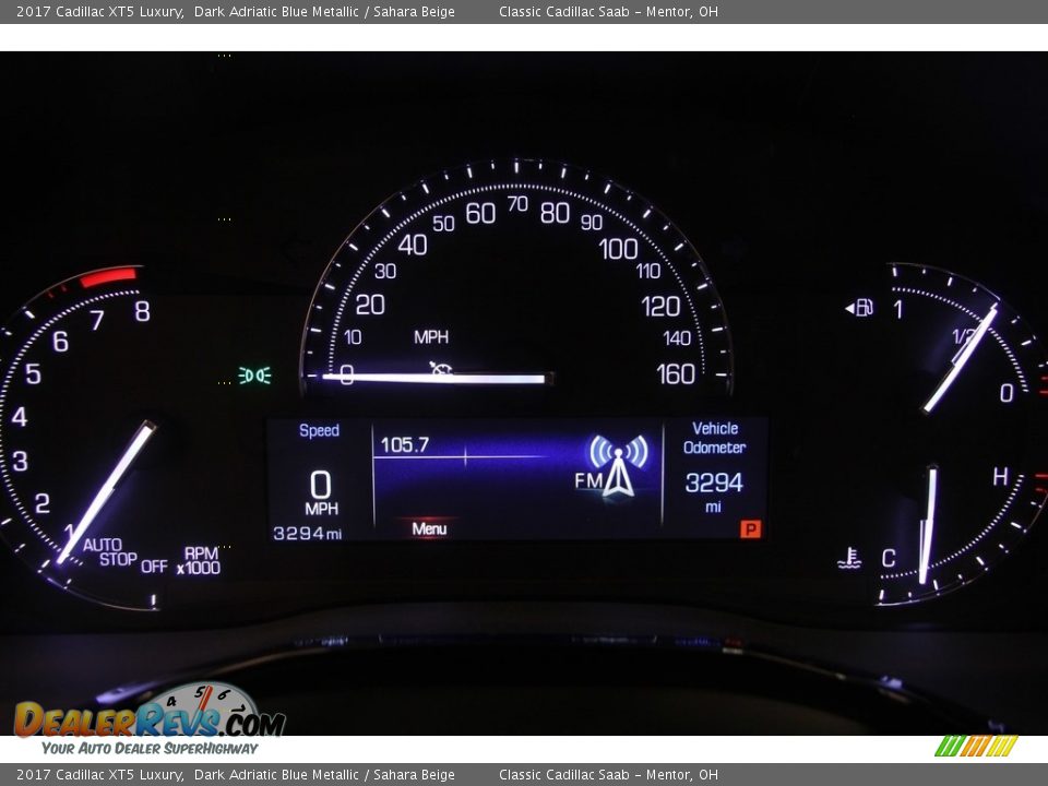 2017 Cadillac XT5 Luxury Dark Adriatic Blue Metallic / Sahara Beige Photo #7
