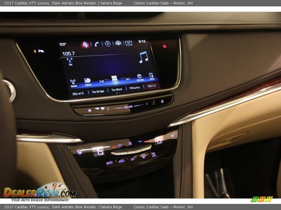 2017 Cadillac XT5 Luxury Dark Adriatic Blue Metallic / Sahara Beige Photo #8
