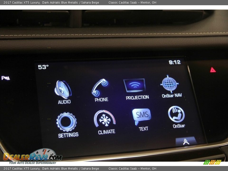 2017 Cadillac XT5 Luxury Dark Adriatic Blue Metallic / Sahara Beige Photo #9