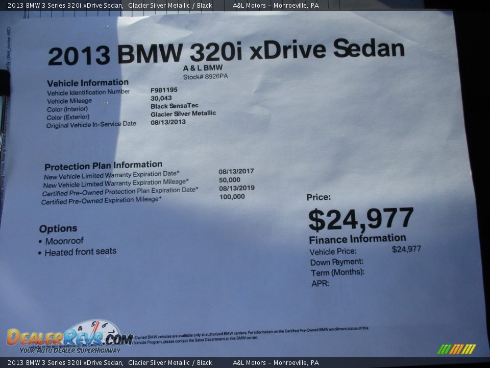 2013 BMW 3 Series 320i xDrive Sedan Glacier Silver Metallic / Black Photo #12