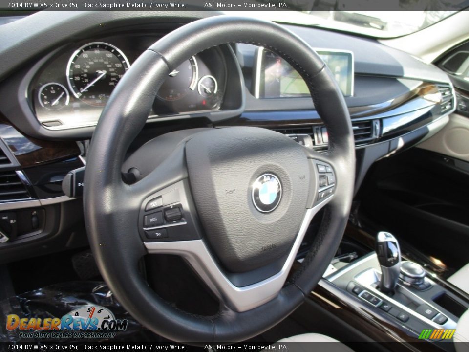 2014 BMW X5 xDrive35i Black Sapphire Metallic / Ivory White Photo #15
