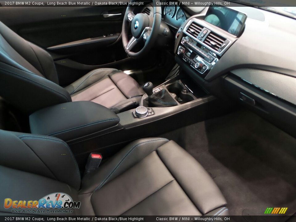Dakota Black/Blue Highlight Interior - 2017 BMW M2 Coupe Photo #5