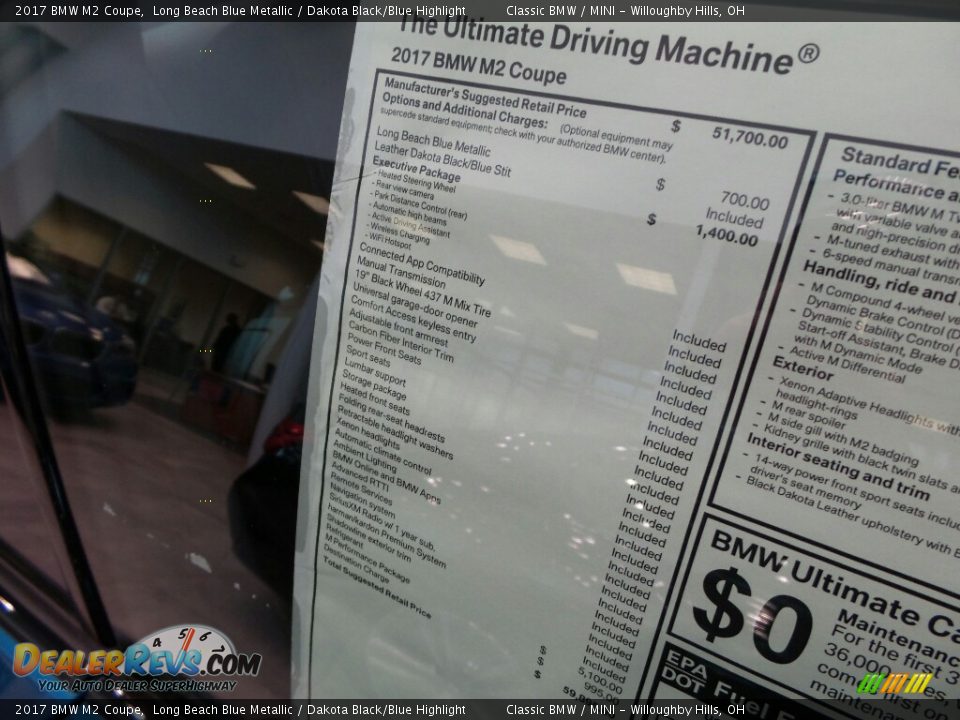 2017 BMW M2 Coupe Window Sticker Photo #6