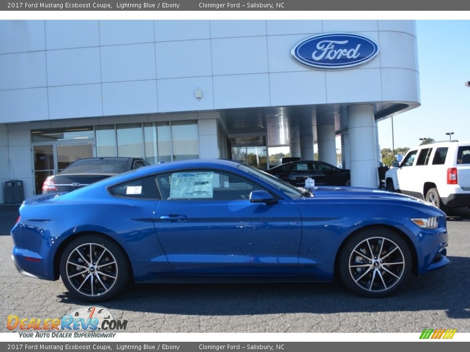 2017 Ford Mustang Ecoboost Coupe Lightning Blue / Ebony Photo #2