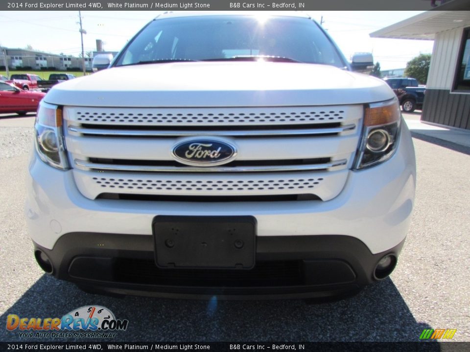 2014 Ford Explorer Limited 4WD White Platinum / Medium Light Stone Photo #3