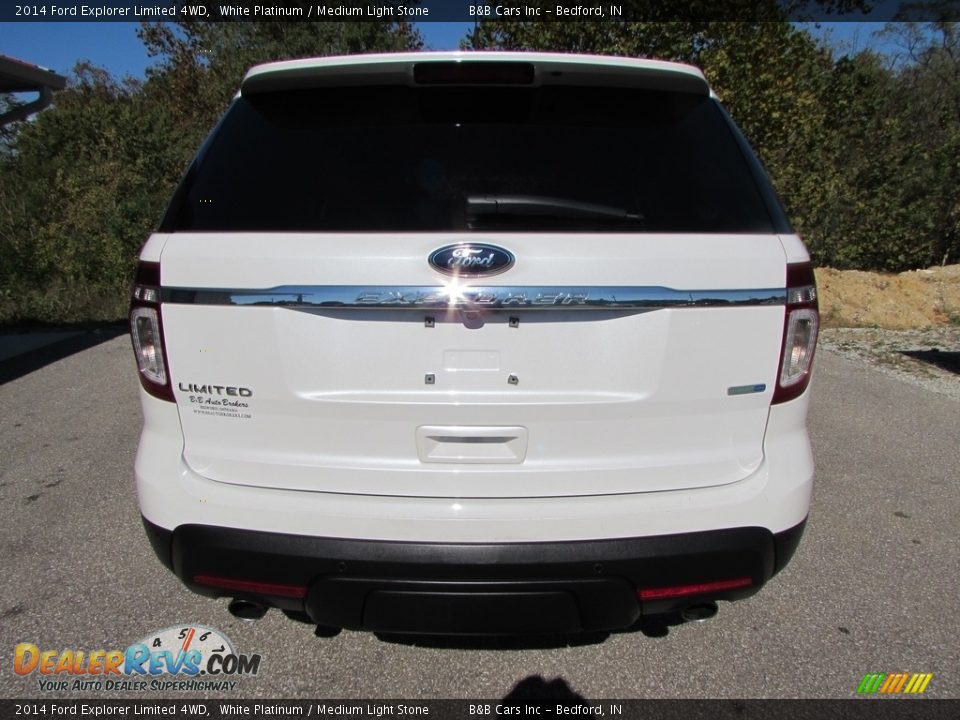 2014 Ford Explorer Limited 4WD White Platinum / Medium Light Stone Photo #4