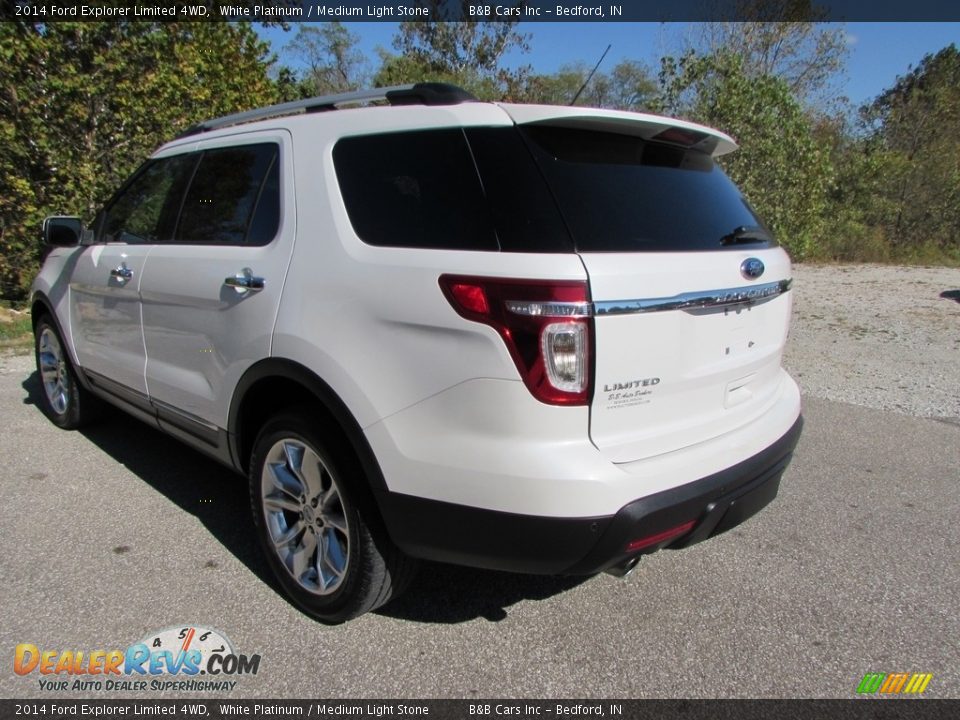 2014 Ford Explorer Limited 4WD White Platinum / Medium Light Stone Photo #5