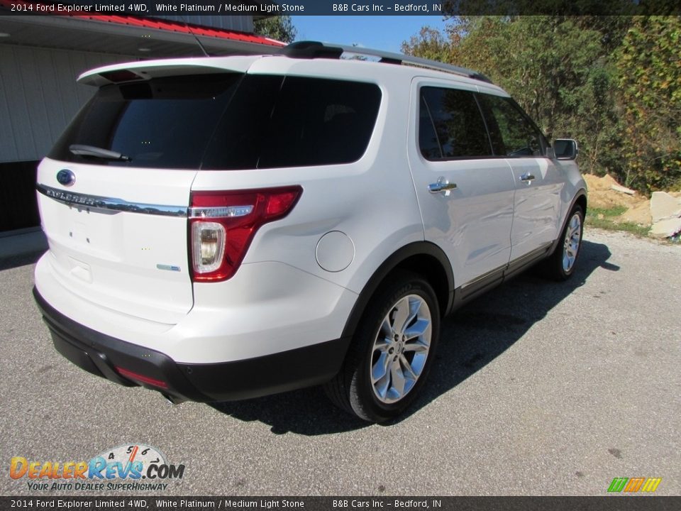 2014 Ford Explorer Limited 4WD White Platinum / Medium Light Stone Photo #8
