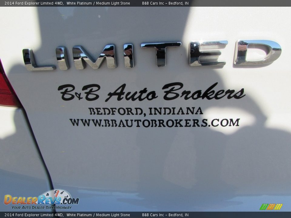 2014 Ford Explorer Limited 4WD White Platinum / Medium Light Stone Photo #12