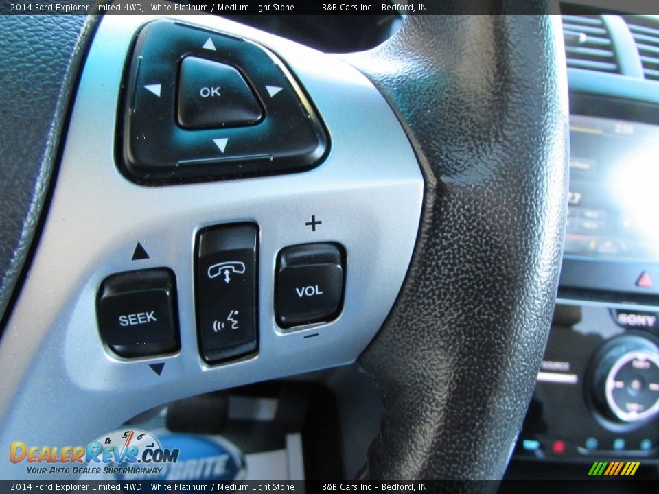 2014 Ford Explorer Limited 4WD White Platinum / Medium Light Stone Photo #33
