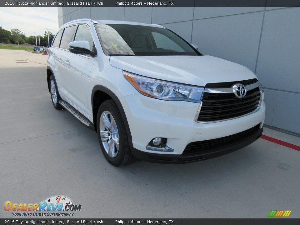 2016 Toyota Highlander Limited Blizzard Pearl / Ash Photo #2