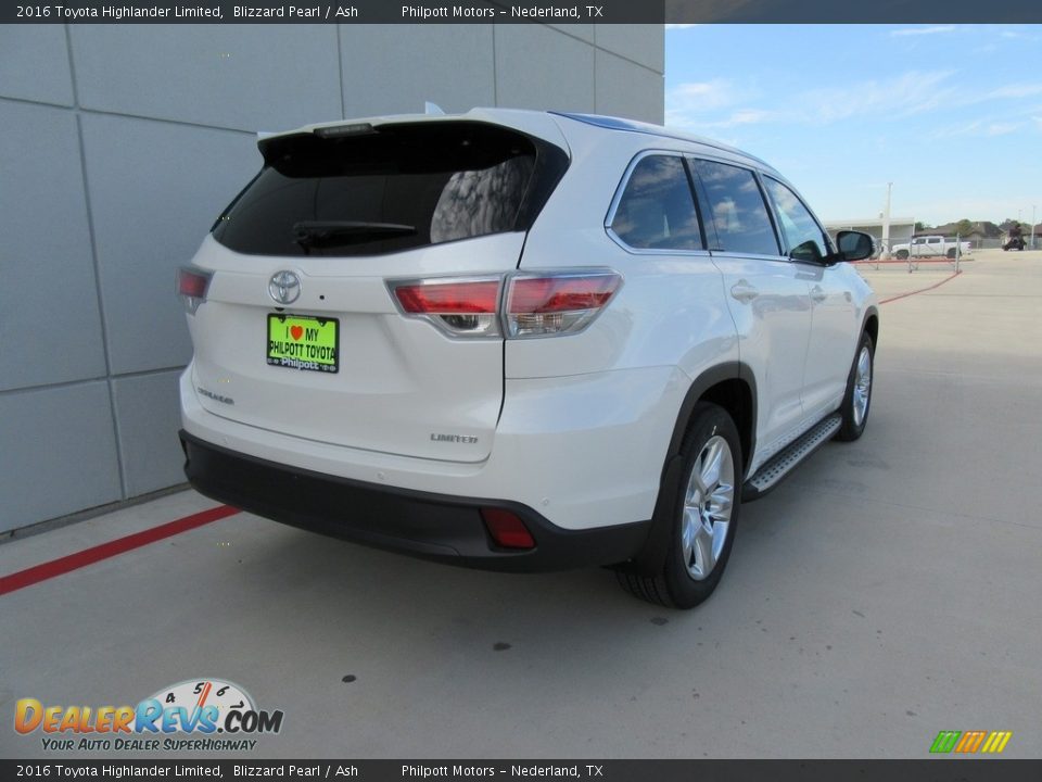 2016 Toyota Highlander Limited Blizzard Pearl / Ash Photo #4