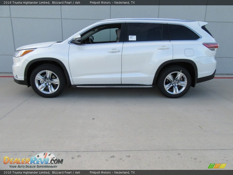 2016 Toyota Highlander Limited Blizzard Pearl / Ash Photo #6