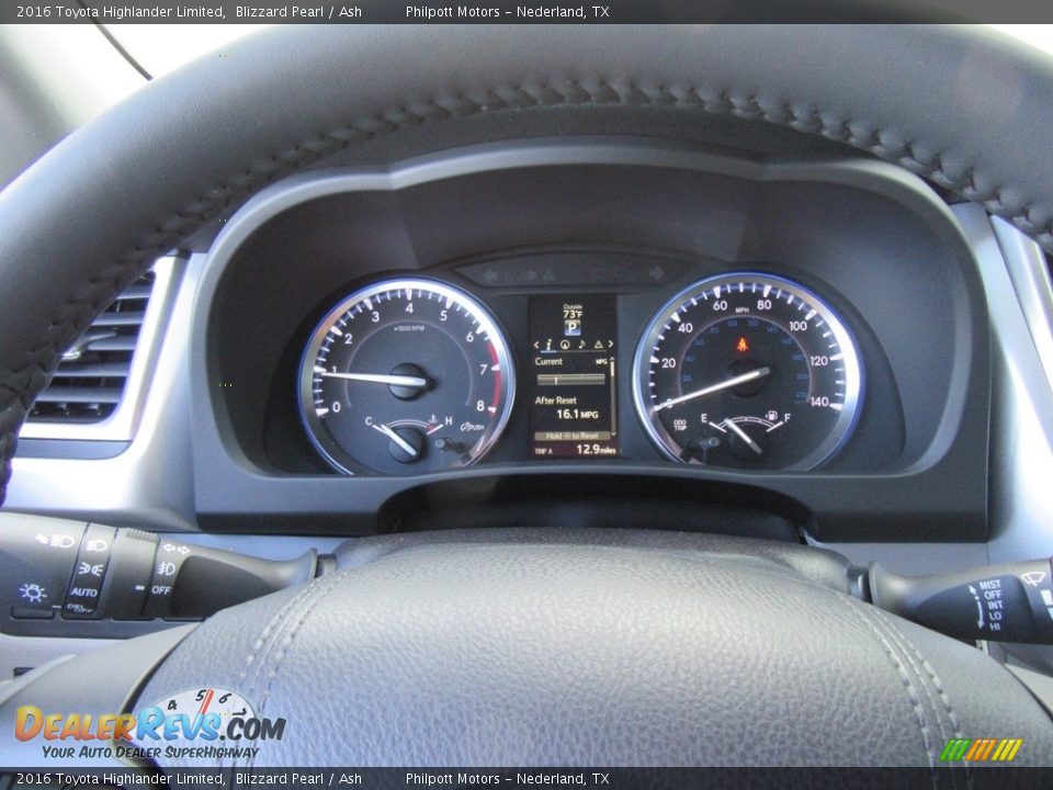 2016 Toyota Highlander Limited Blizzard Pearl / Ash Photo #34