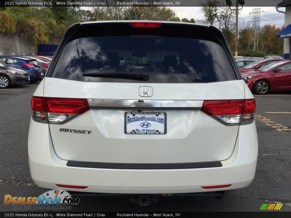 2015 Honda Odyssey EX-L White Diamond Pearl / Gray Photo #5