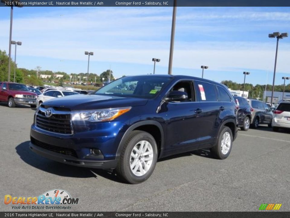 2016 Toyota Highlander LE Nautical Blue Metallic / Ash Photo #3