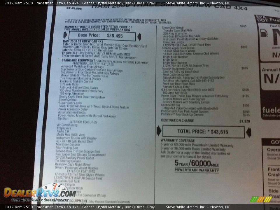2017 Ram 2500 Tradesman Crew Cab 4x4 Granite Crystal Metallic / Black/Diesel Gray Photo #25