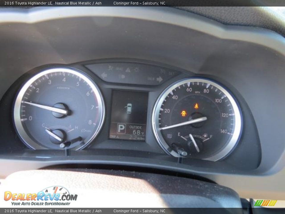 2016 Toyota Highlander LE Nautical Blue Metallic / Ash Photo #12