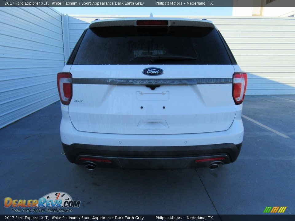 2017 Ford Explorer XLT White Platinum / Sport Appearance Dark Earth Gray Photo #5