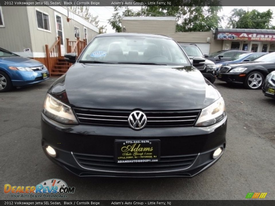 2012 Volkswagen Jetta SEL Sedan Black / Cornsilk Beige Photo #2