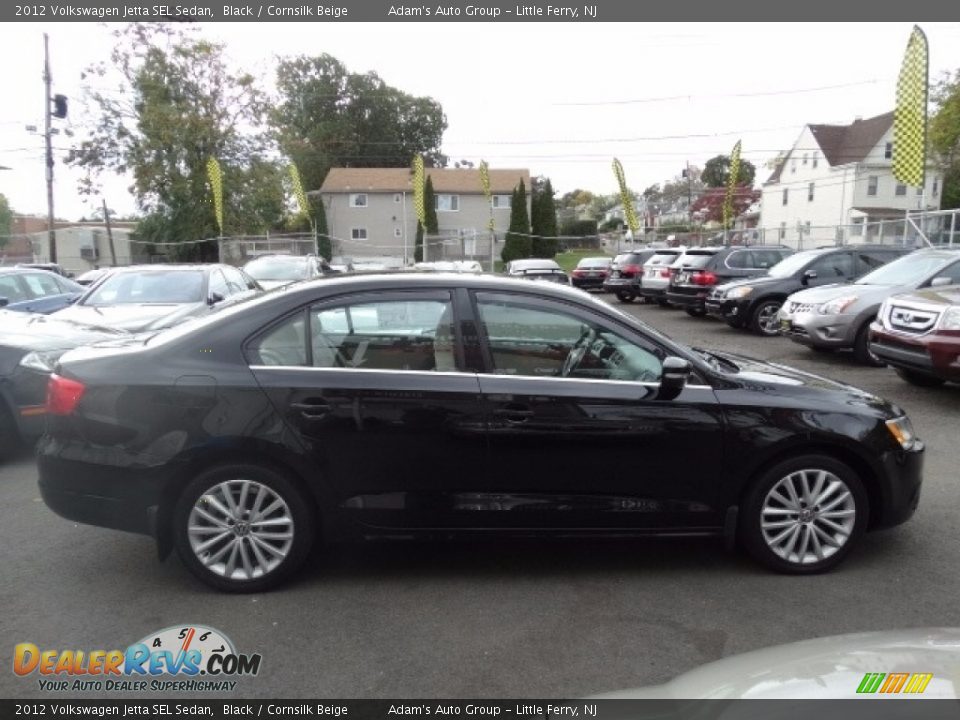2012 Volkswagen Jetta SEL Sedan Black / Cornsilk Beige Photo #4