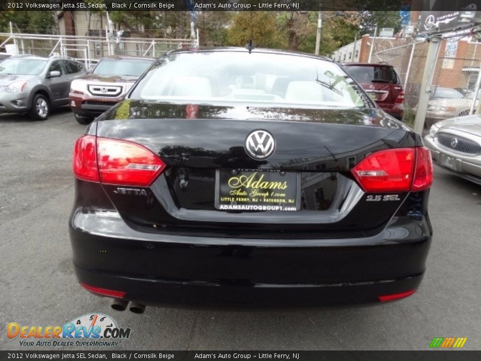 2012 Volkswagen Jetta SEL Sedan Black / Cornsilk Beige Photo #6