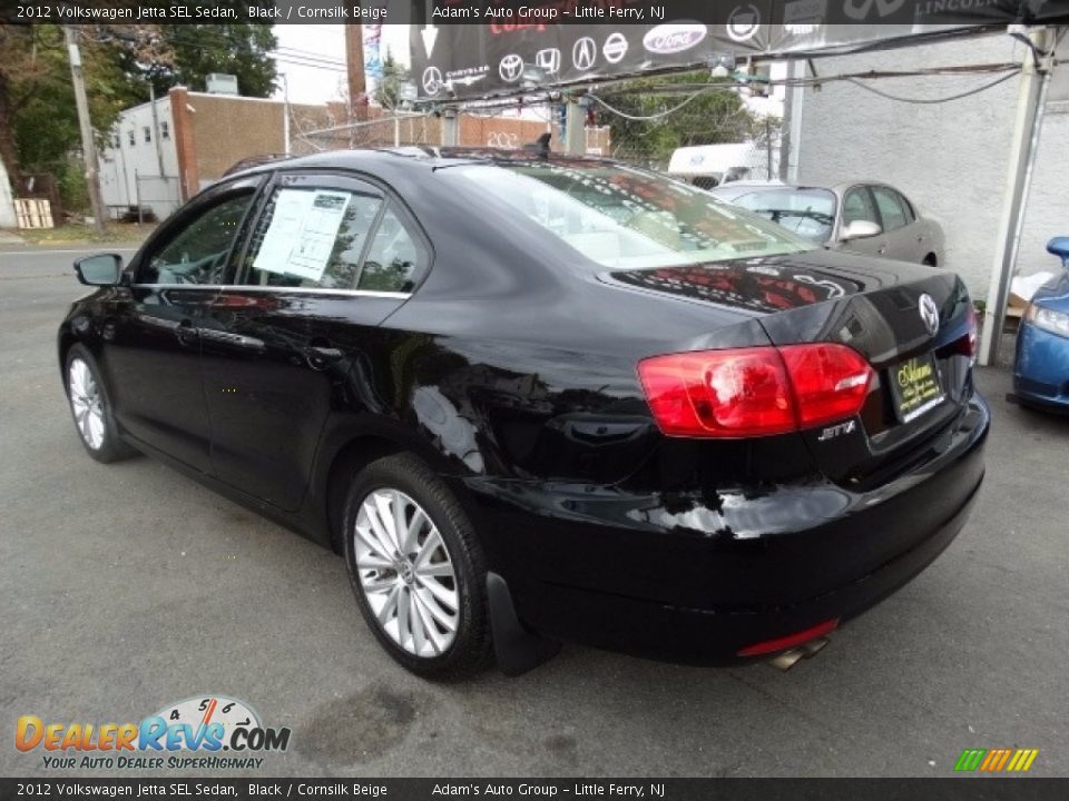 2012 Volkswagen Jetta SEL Sedan Black / Cornsilk Beige Photo #7