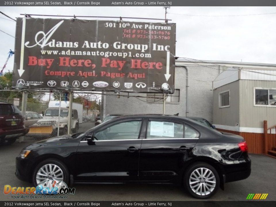 2012 Volkswagen Jetta SEL Sedan Black / Cornsilk Beige Photo #8