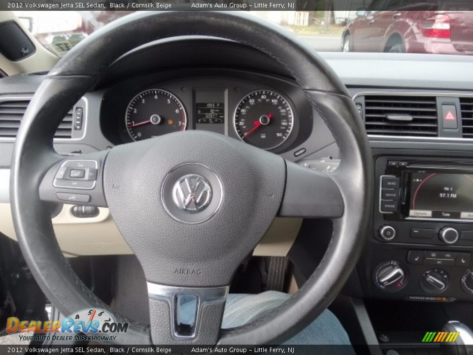 2012 Volkswagen Jetta SEL Sedan Black / Cornsilk Beige Photo #14