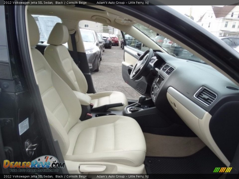 2012 Volkswagen Jetta SEL Sedan Black / Cornsilk Beige Photo #22