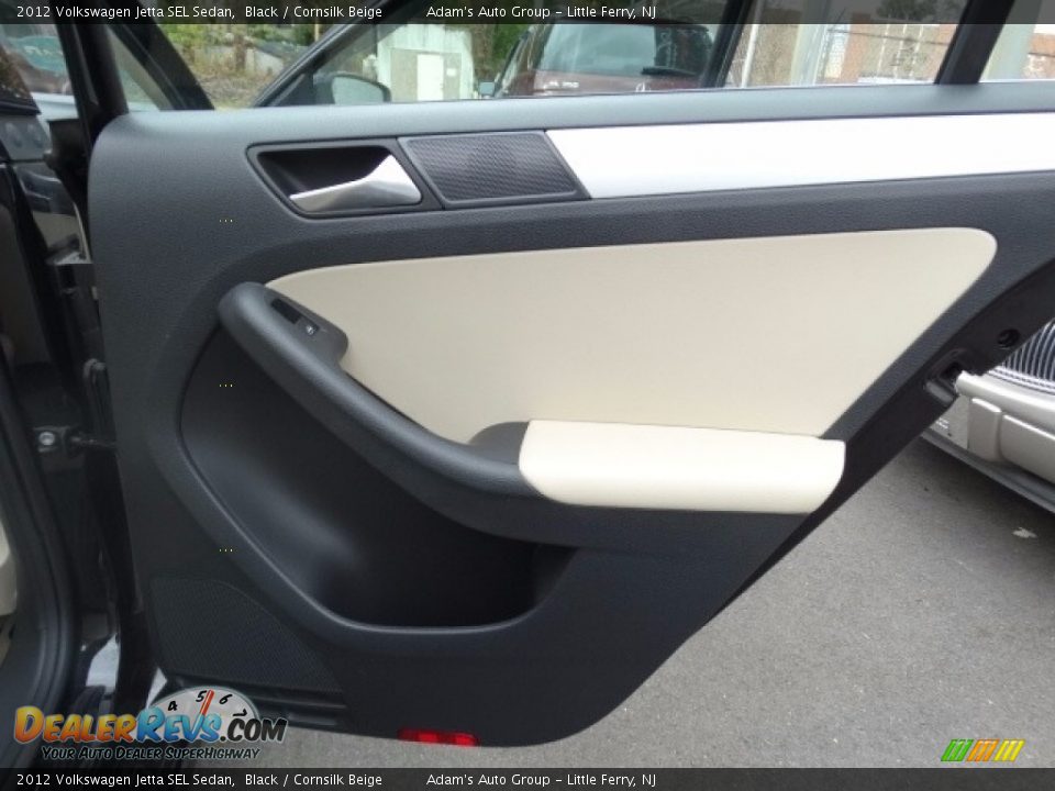 2012 Volkswagen Jetta SEL Sedan Black / Cornsilk Beige Photo #25