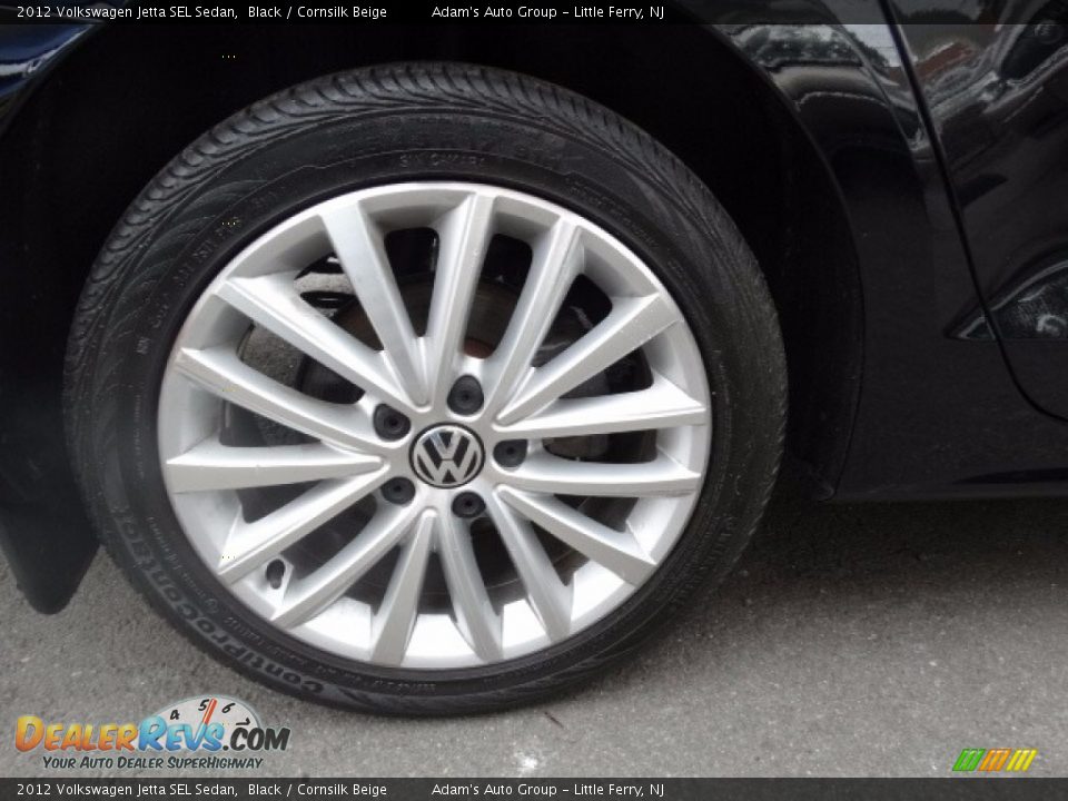 2012 Volkswagen Jetta SEL Sedan Black / Cornsilk Beige Photo #35