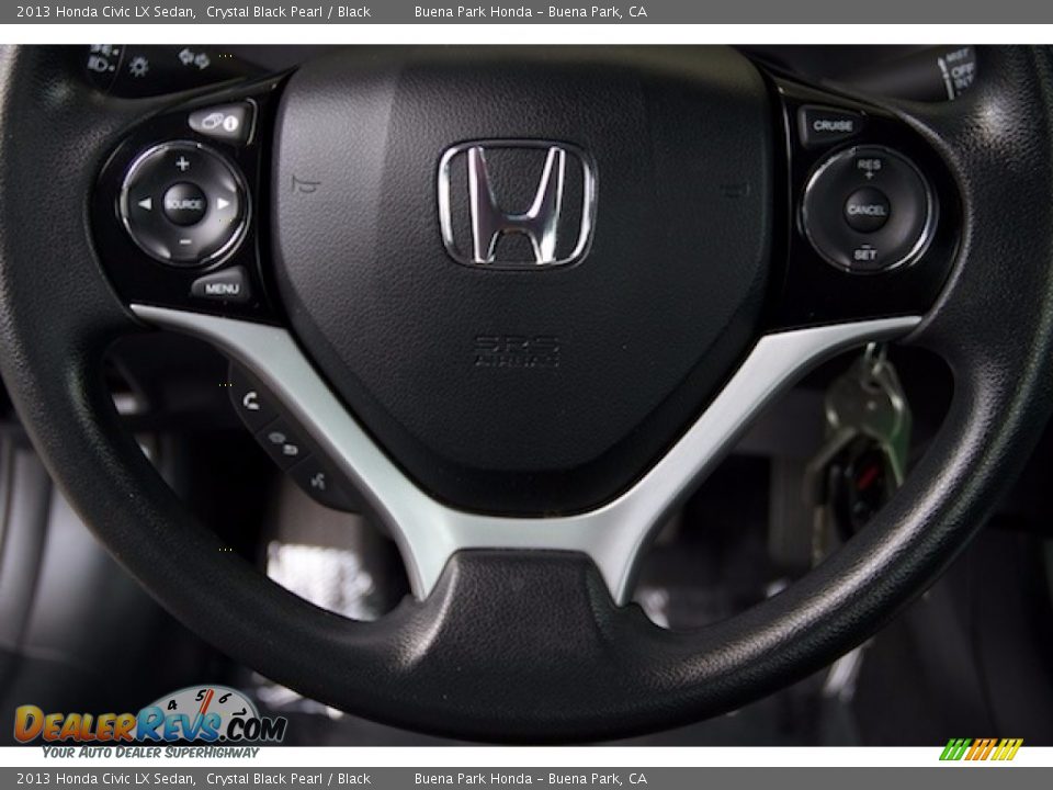 2013 Honda Civic LX Sedan Crystal Black Pearl / Black Photo #13