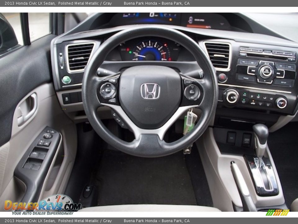 2013 Honda Civic LX Sedan Polished Metal Metallic / Gray Photo #5