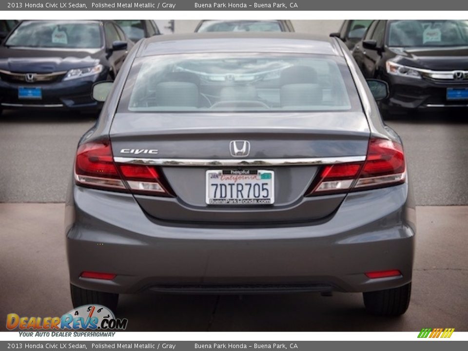 2013 Honda Civic LX Sedan Polished Metal Metallic / Gray Photo #10