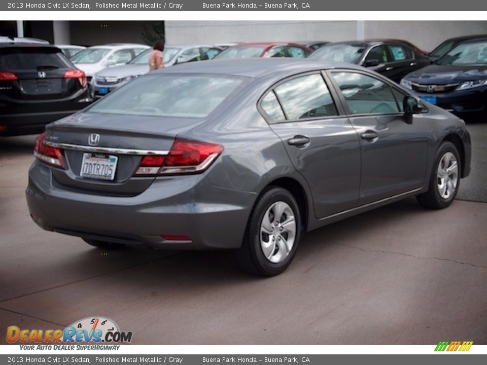 2013 Honda Civic LX Sedan Polished Metal Metallic / Gray Photo #11