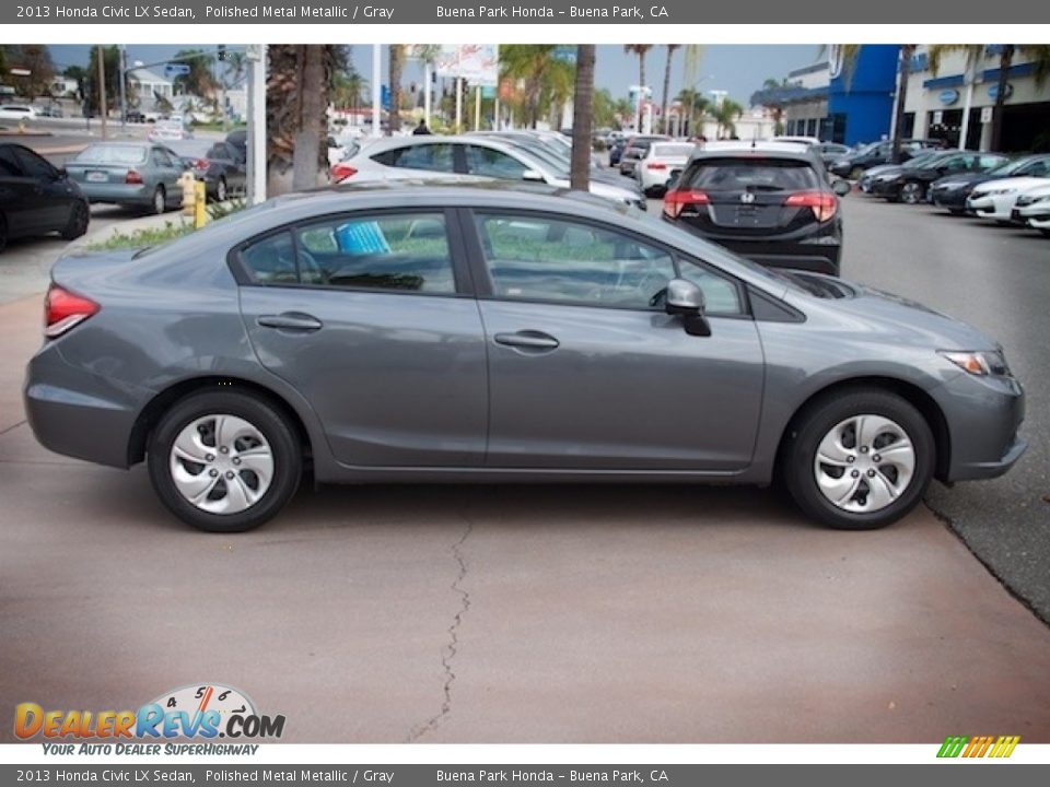 2013 Honda Civic LX Sedan Polished Metal Metallic / Gray Photo #12