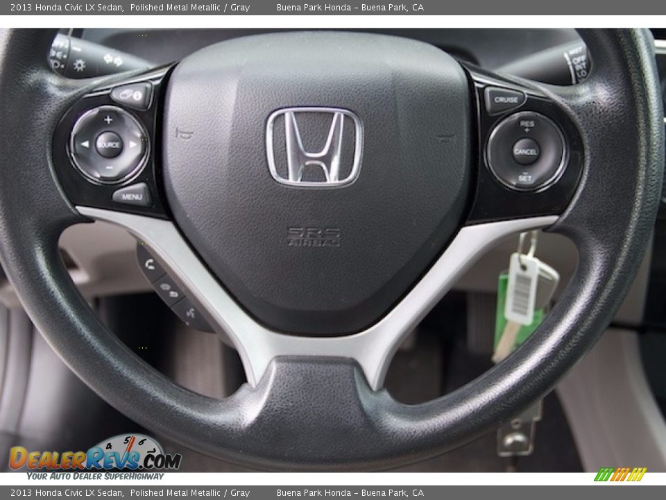 2013 Honda Civic LX Sedan Polished Metal Metallic / Gray Photo #13